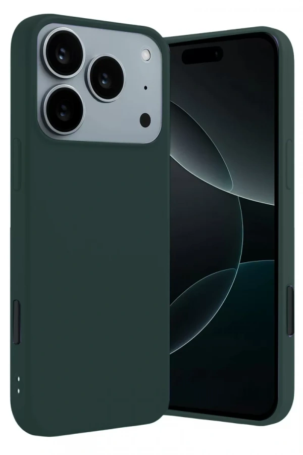 Apple iPhone 17 Pro Max First Silikon - Koyu Yeşil