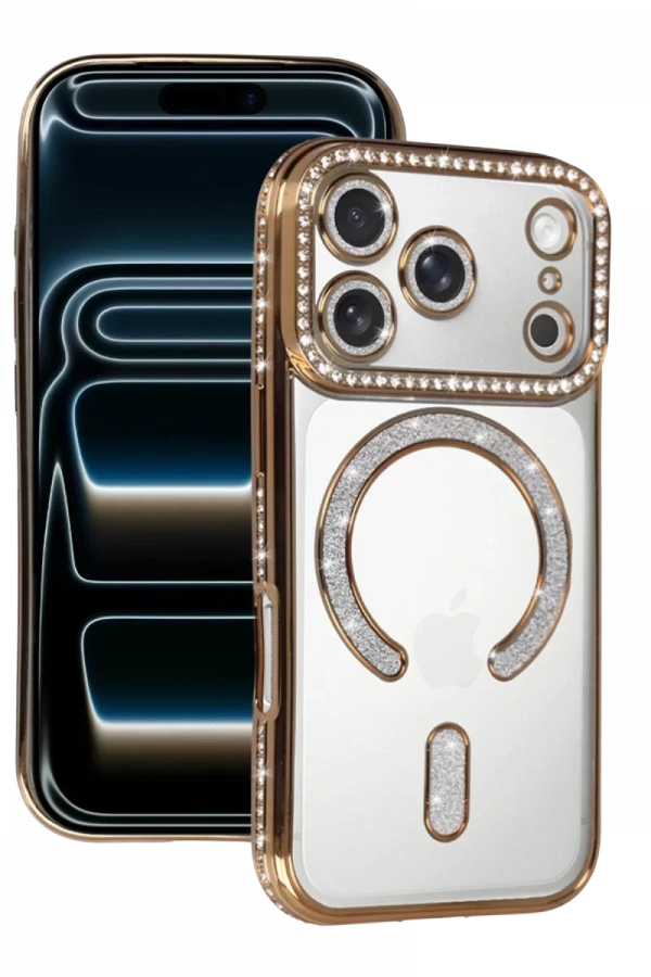 Apple iPhone 17 Pro Max Joke Simli Magneticsafe Kılıf - Gold