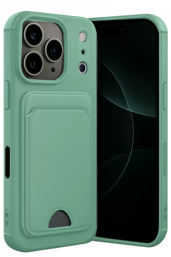 Apple iPhone 17 Pro Max Kelvin Kartvizitli Silikon - Açık Yeşil