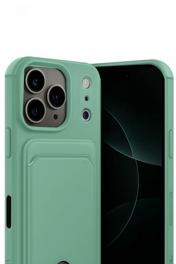 Apple iPhone 17 Pro Max Kelvin Kartvizitli Silikon - Açık Yeşil