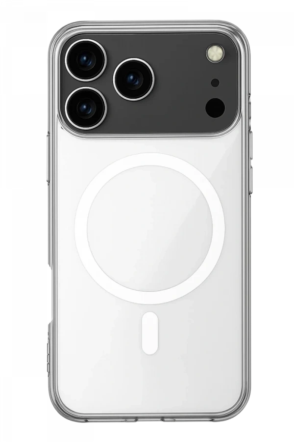 Apple iPhone 17 Pro Max Kılıf Magneticsafe Şeffaf Silikon - Şeffaf