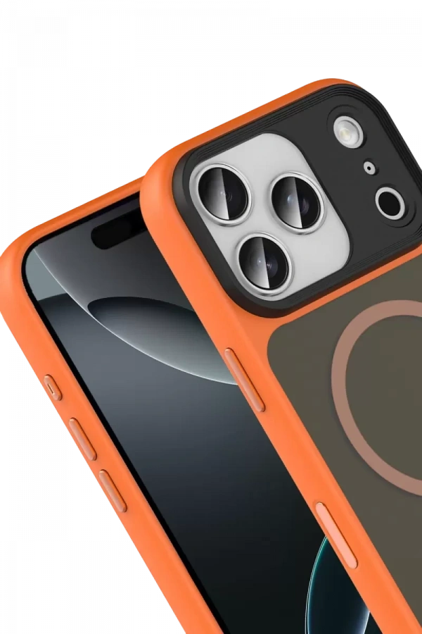 Apple iPhone 17 Pro Max Megane Magsafe Kapak - Turuncu