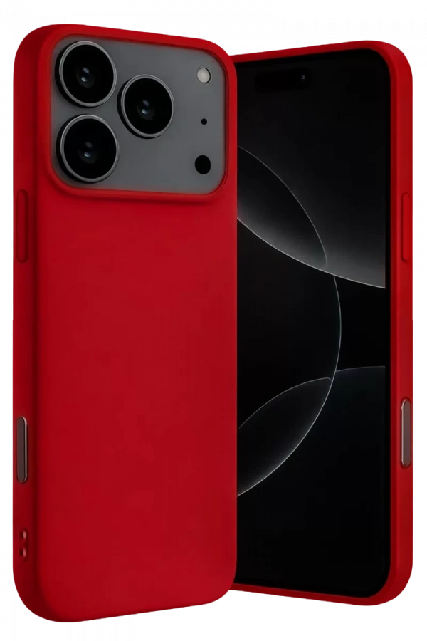 Apple iPhone 17 Pro Max Nano içi Kadife Silikon - Kırmızı