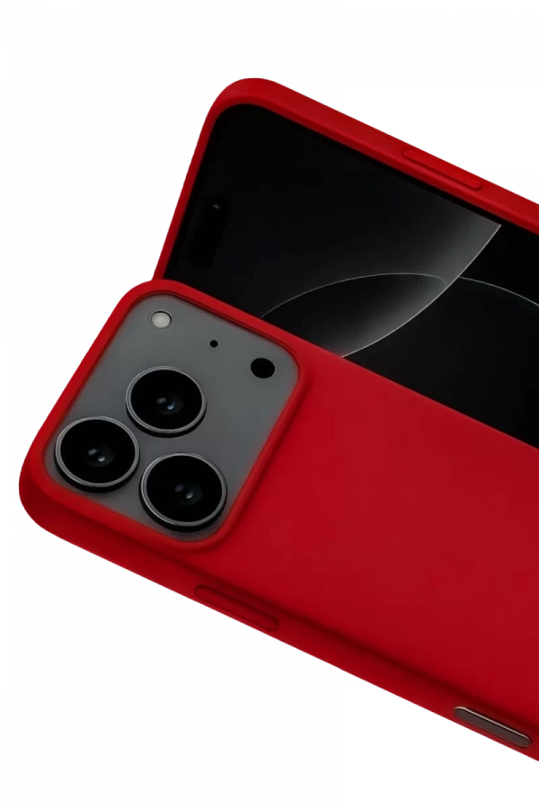 Apple iPhone 17 Pro Max Nano içi Kadife Silikon - Kırmızı