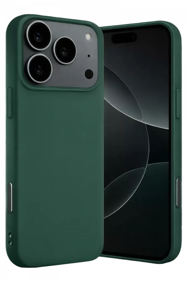 Apple iPhone 17 Pro Max Nano içi Kadife Silikon - Koyu Yeşil
