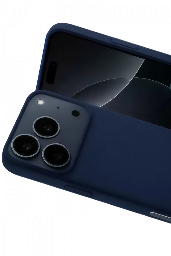 Apple iPhone 17 Pro Max Nano içi Kadife Silikon - Lacivert