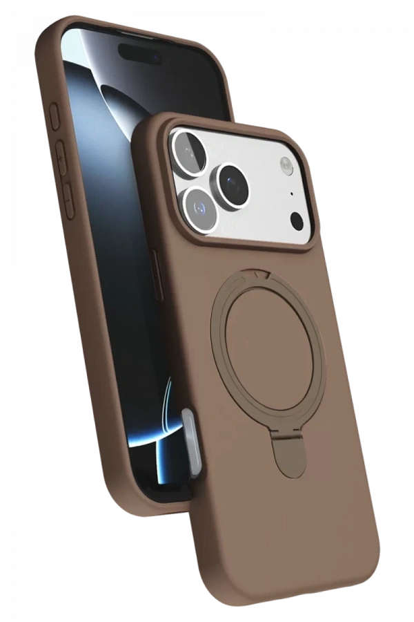 Apple iPhone 17 Pro Max Regal Magsafe Standlı Kapak - Çöl Titanyum