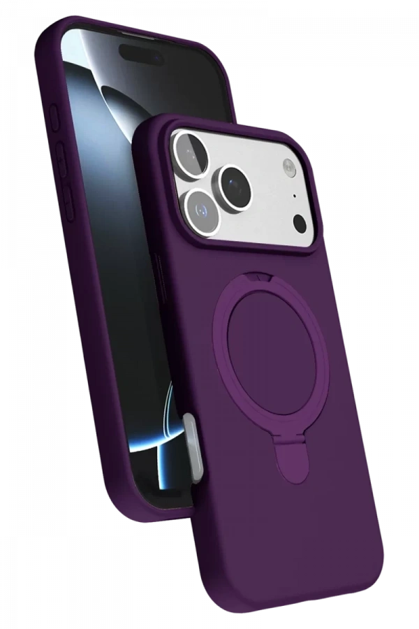 Apple iPhone 17 Pro Max Regal Magsafe Standlı Kapak - Derin Mor
