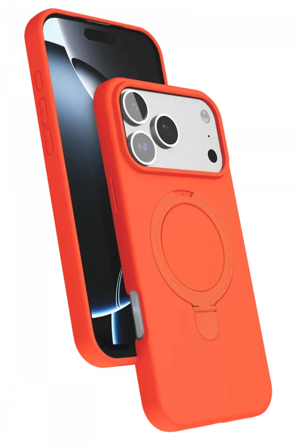 Apple iPhone 17 Pro Max Regal Magsafe Standlı Kapak - Turuncu
