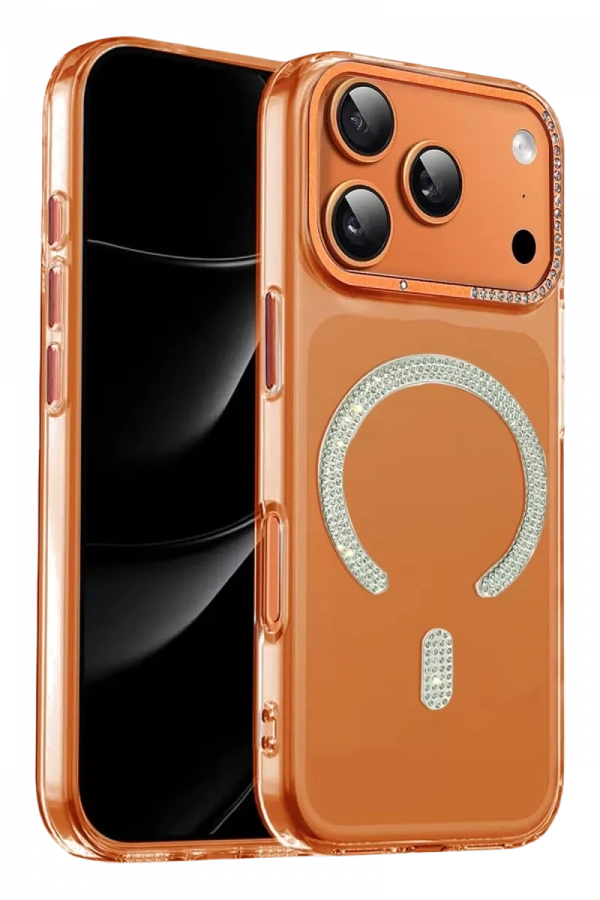 Apple iPhone 17 Pro Max Tash Diamond Magsafe Kapak - Turuncu