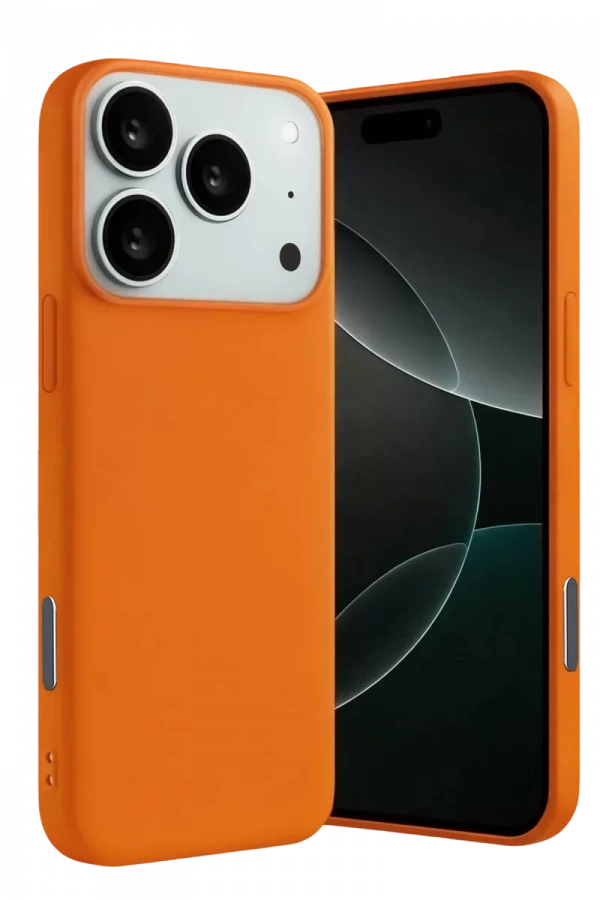 Apple iPhone 17 Pro Nano içi Kadife Silikon - Turuncu