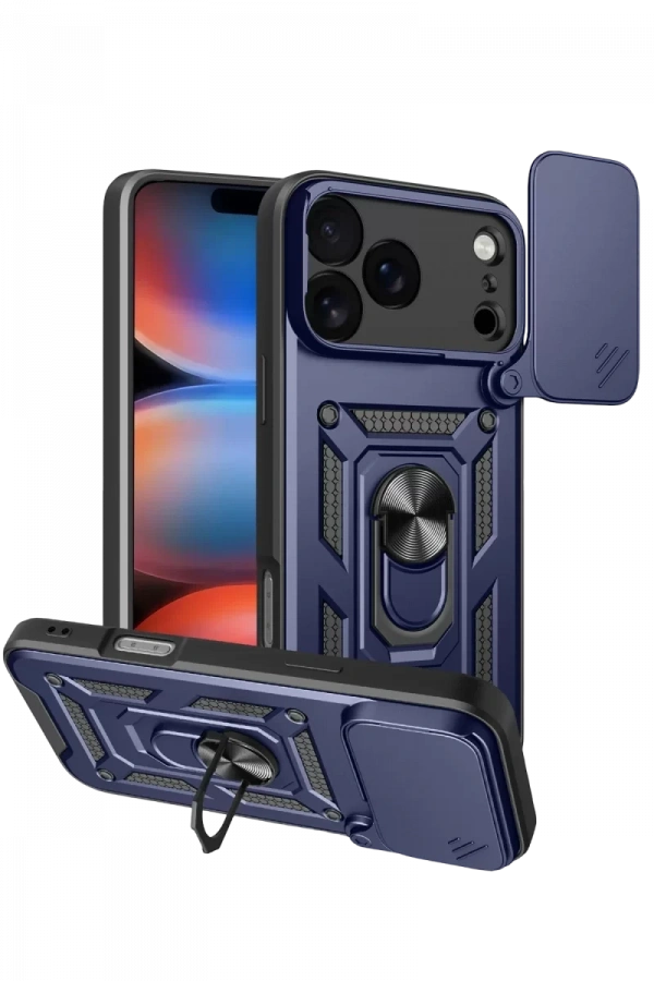 Apple iPhone 17 Pro Pars Lens Yüzüklü Silikon - Lacivert