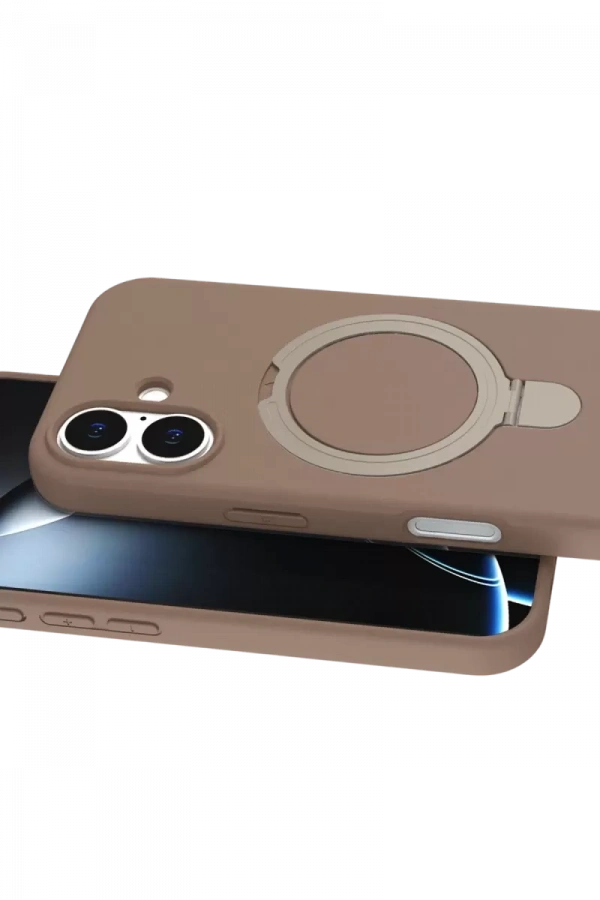 Apple iPhone 17 Regal Magsafe Standlı Kapak - Çöl Titanyum