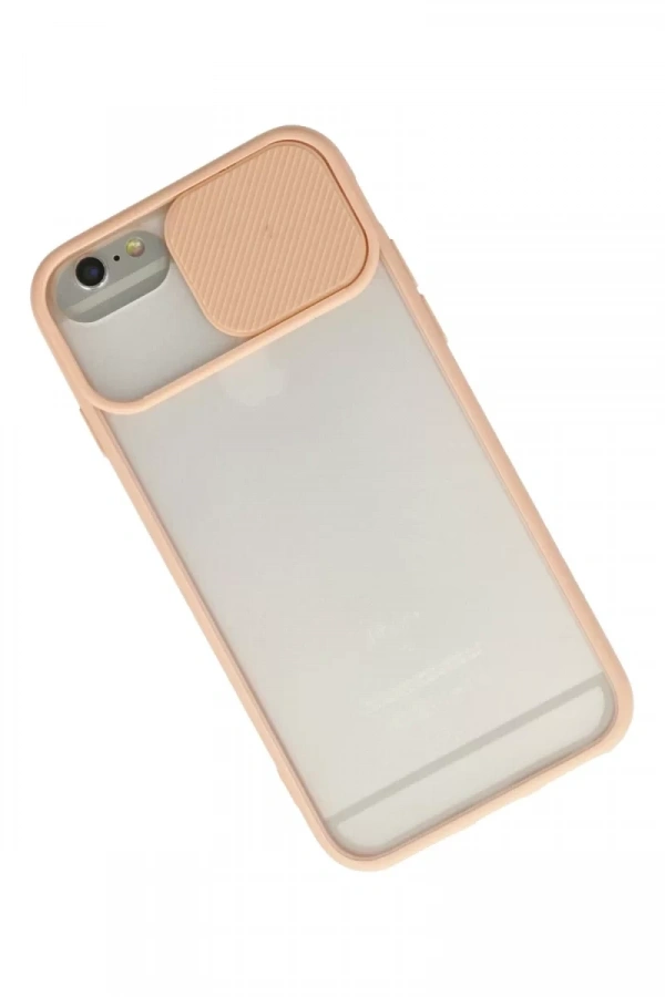 Apple iPhone 6 Kılıf Palm Buzlu Kamera Sürgülü Silikon - Pembe