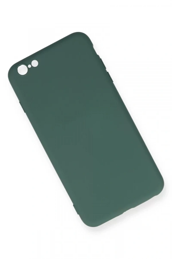 Apple iPhone 6 Plus Kılıf Nano içi Kadife Silikon - Koyu Yeşil