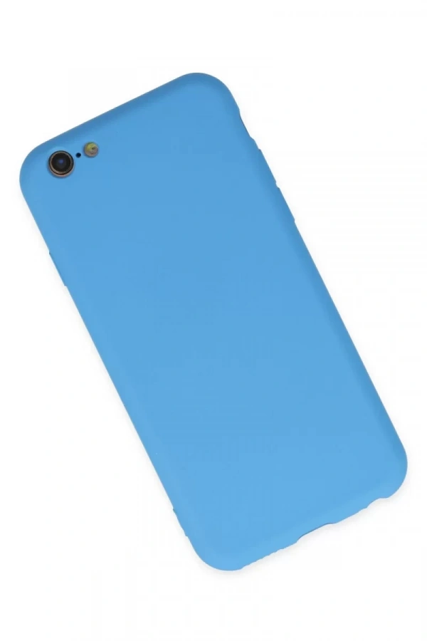 Apple iPhone 6 Plus Kılıf Nano içi Kadife Silikon - Mavi