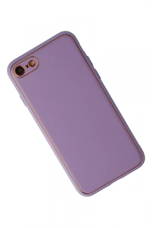 Apple iPhone 7 Kılıf Coco Deri Silikon Kapak - Lila