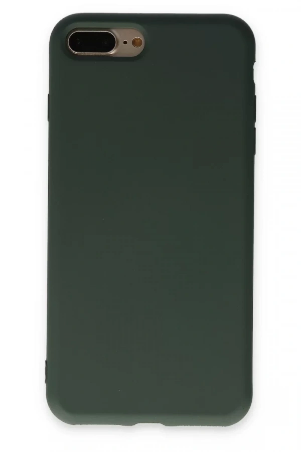 Apple iPhone 7 Plus Kılıf Nano içi Kadife Silikon - Koyu Yeşil