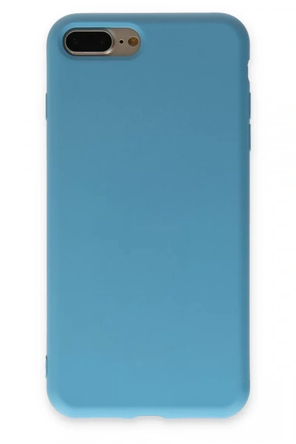 Apple iPhone 7 Plus Kılıf Nano içi Kadife Silikon - Mavi