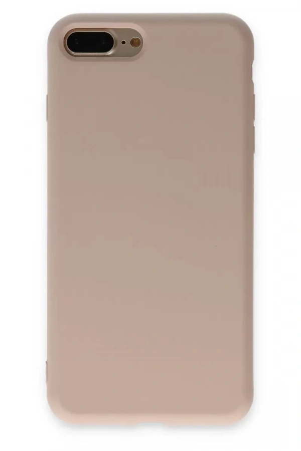 Apple iPhone 7 Plus Kılıf Nano içi Kadife Silikon - Pudra