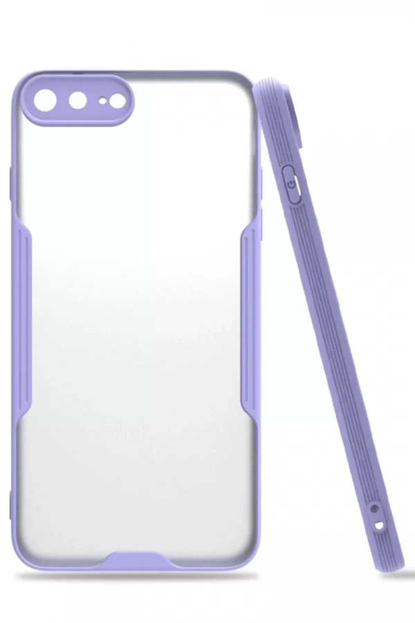 Apple iPhone 7 Plus Kılıf Platin Silikon - Lila