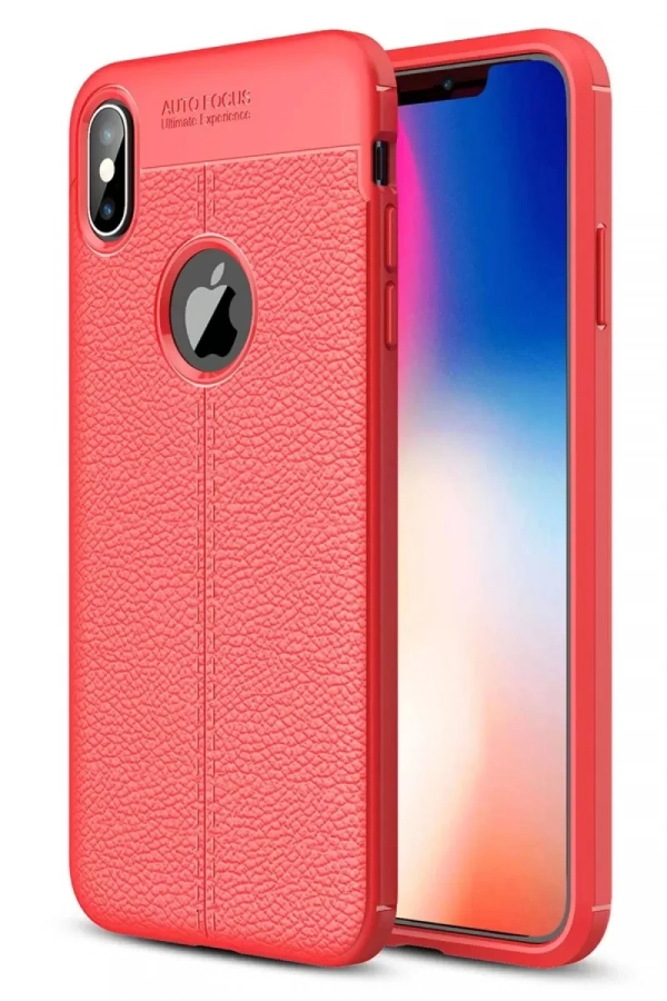 Apple iPhone X Kılıf Auto Focus Kapak - Kırmızı
