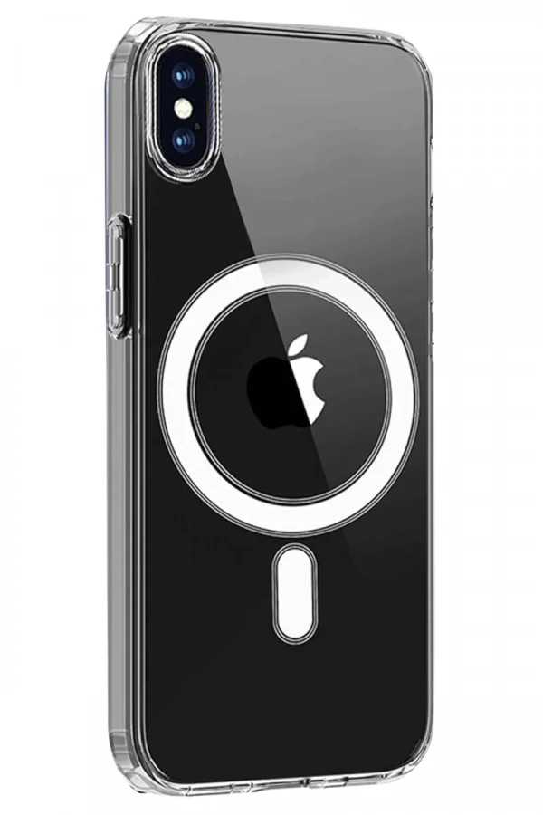 Apple iPhone X Kılıf Magneticsafe Şeffaf Silikon - Şeffaf