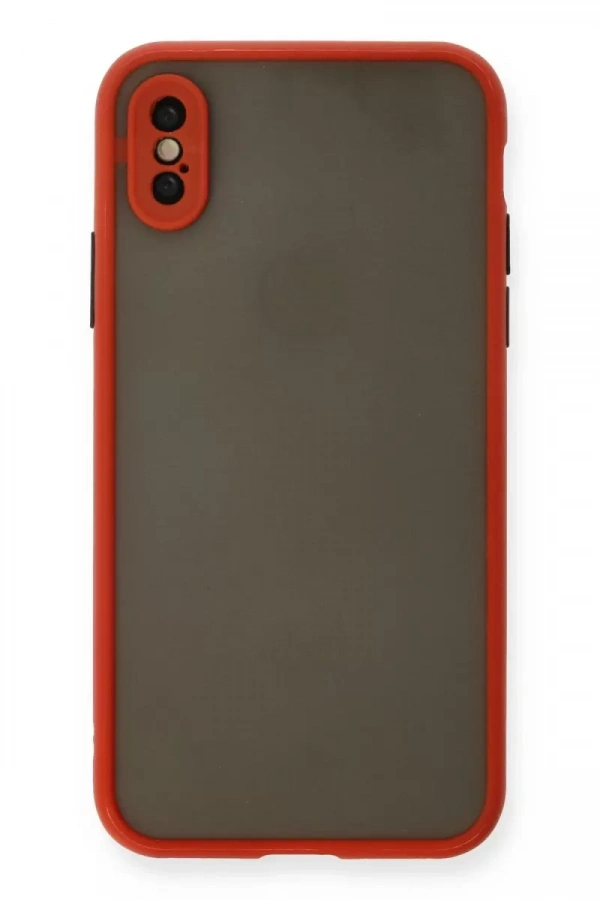 Apple iPhone X Kılıf Montreal Silikon Kapak - Kırmızı