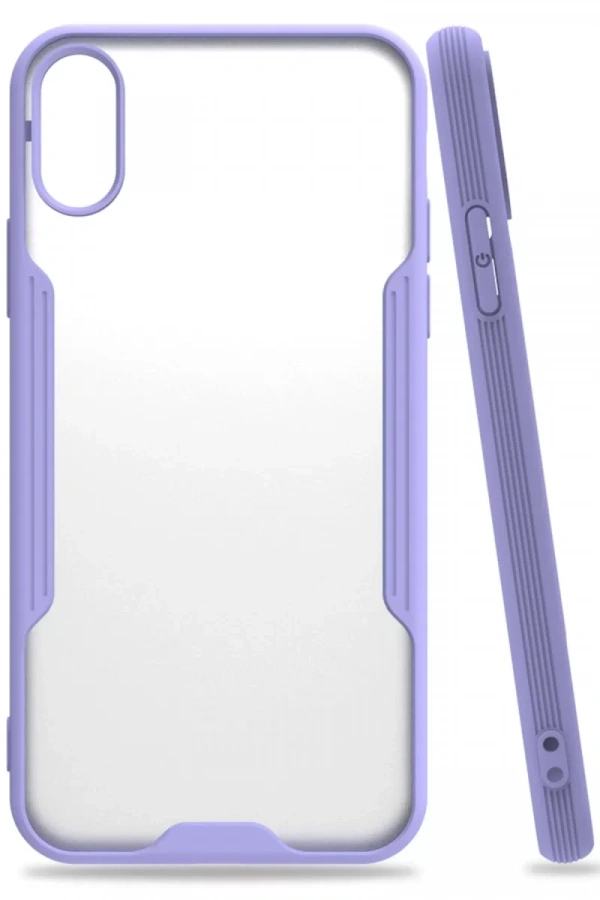 Apple iPhone X Kılıf Platin Silikon - Lila