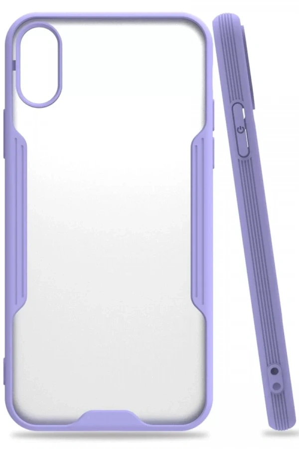 Apple iPhone X Kılıf Platin Silikon - Lila