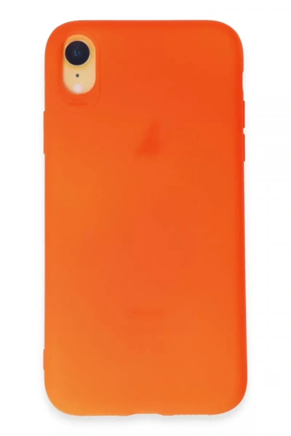 Apple iPhone XR Kılıf First Silikon - Parlak Turuncu