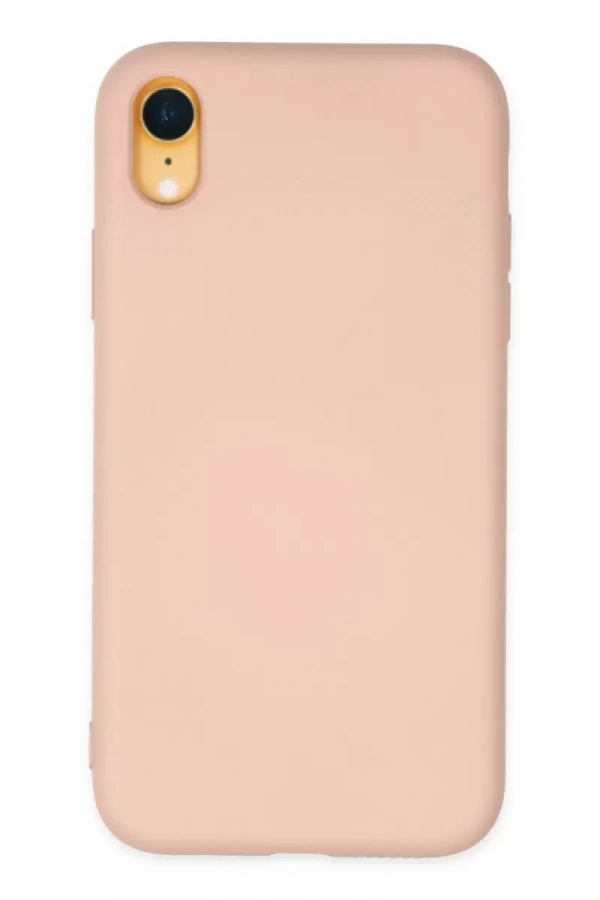 Apple iPhone XR Kılıf Nano içi Kadife Silikon - Pudra