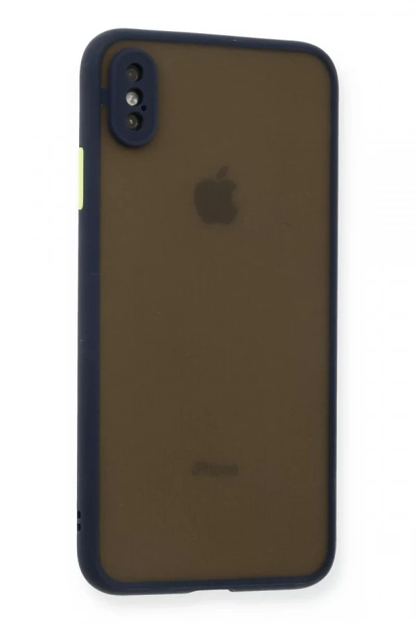 Apple iPhone XS Max Kılıf Montreal Silikon Kapak - Lacivert