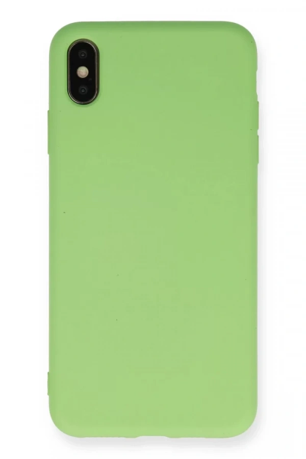 Apple iPhone XS Max Kılıf Nano içi Kadife Silikon - Açık Yeşil