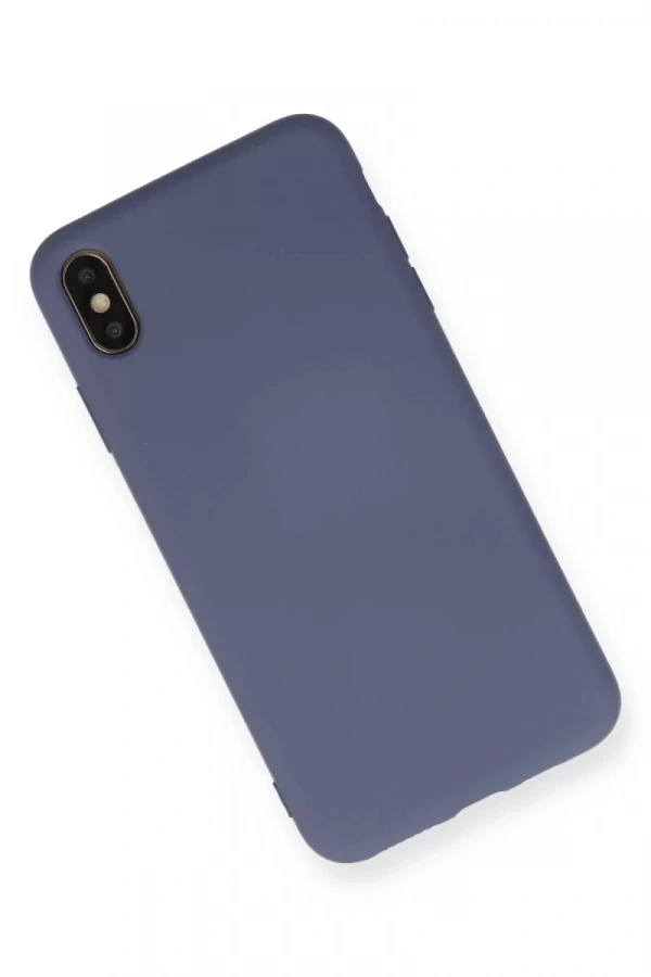 Apple iPhone XS Max Kılıf Nano içi Kadife Silikon - Gri