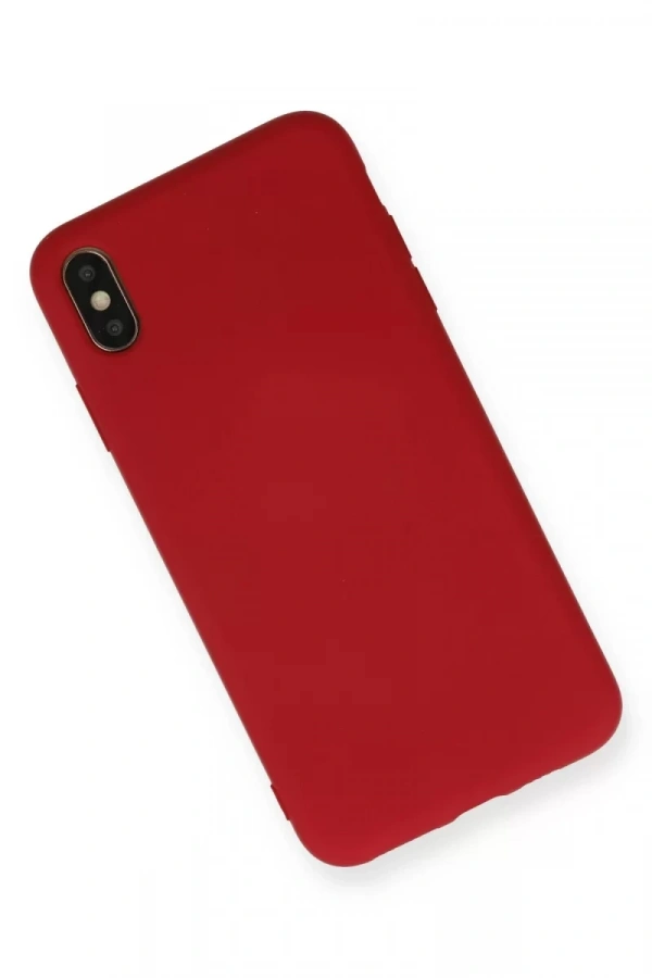 Apple iPhone XS Max Kılıf Nano içi Kadife Silikon - Kırmızı