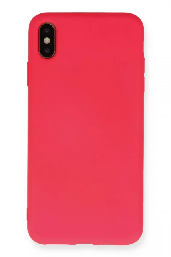 Apple iPhone XS Max Kılıf Nano içi Kadife Silikon - Koyu Pembe