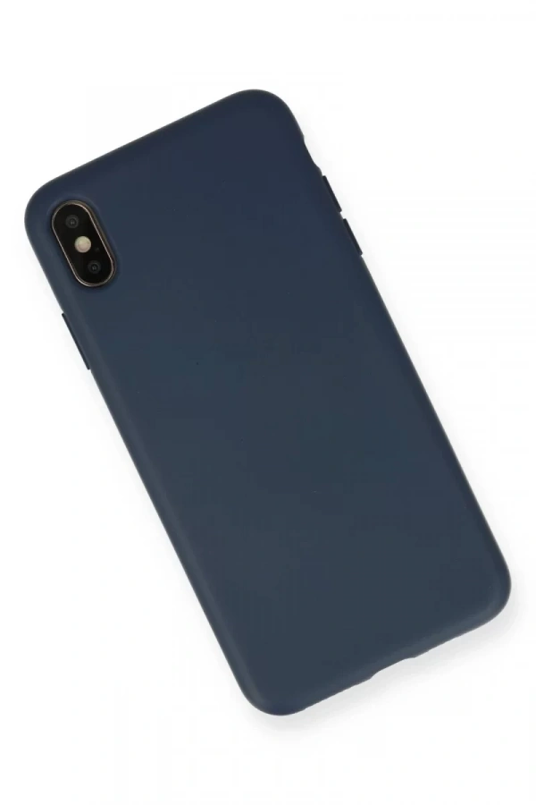 Apple iPhone XS Max Kılıf Nano içi Kadife Silikon - Lacivert