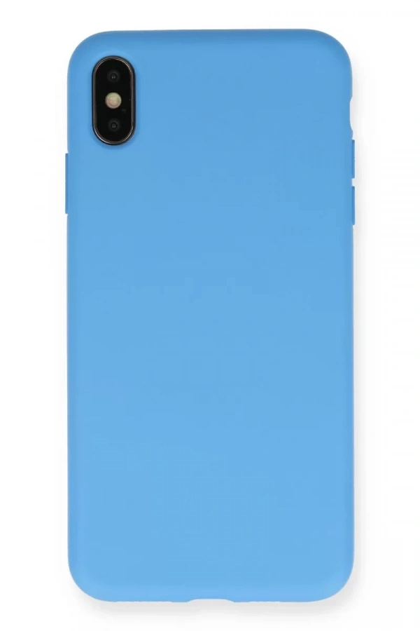 Apple iPhone XS Max Kılıf Nano içi Kadife Silikon - Mavi