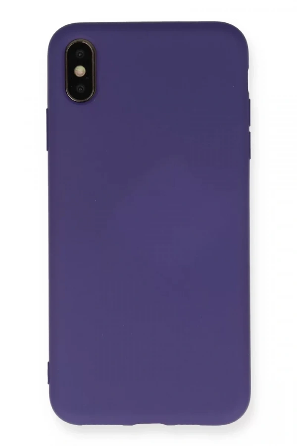 Apple iPhone XS Max Kılıf Nano içi Kadife Silikon - Mor