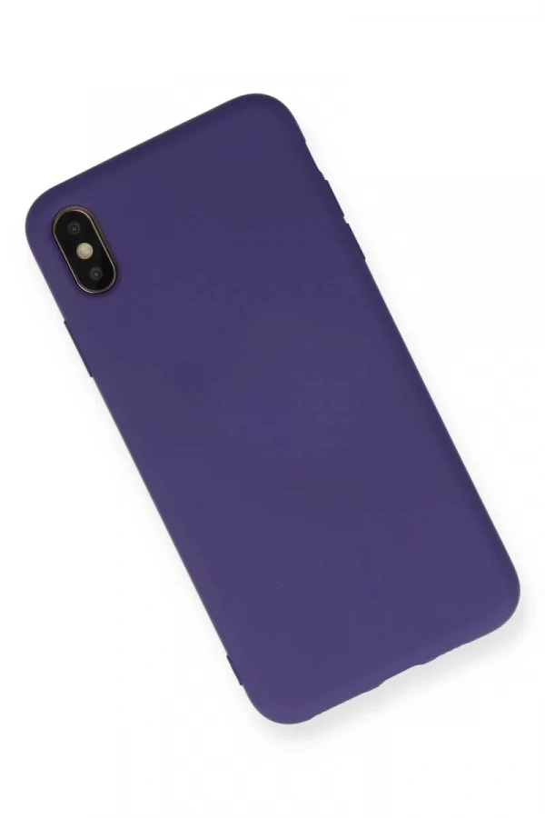 Apple iPhone XS Max Kılıf Nano içi Kadife Silikon - Mor