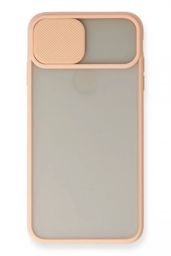 Apple iPhone XS Max Kılıf Palm Buzlu Kamera Sürgülü Silikon - Pembe