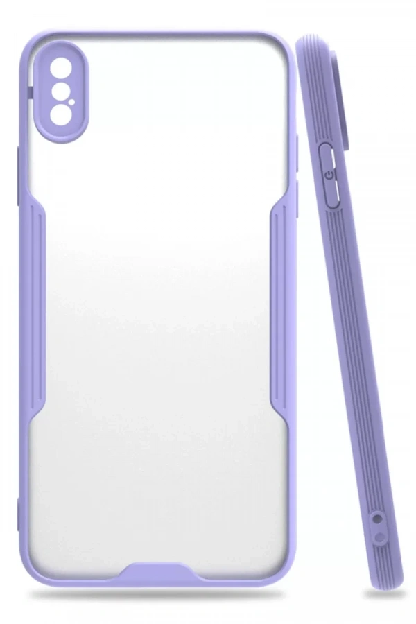 Apple iPhone XS Max Kılıf Platin Silikon - Lila