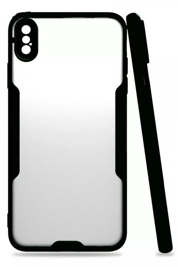 Apple iPhone XS Max Kılıf Platin Silikon - Siyah