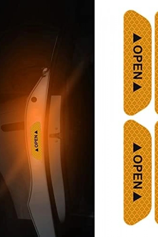 Araba Kapı Açık Uyarı Reflektörü Etiket Sticker 4lü 9.5x2.5cm Sarı