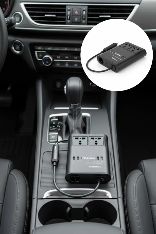 Araç İçin 12V 24V Güç Dönüştürücü 220V Priz ve USB Portlu