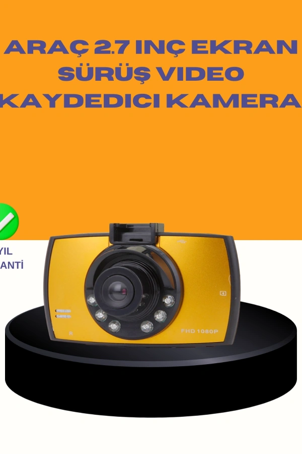 Araç Ön Kamera Full HD Kayıt ve G Sensor Özellikli