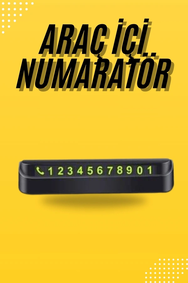 Araç Park Numaratörü Tüm Araçlara Uyumlu Araba Numaralık