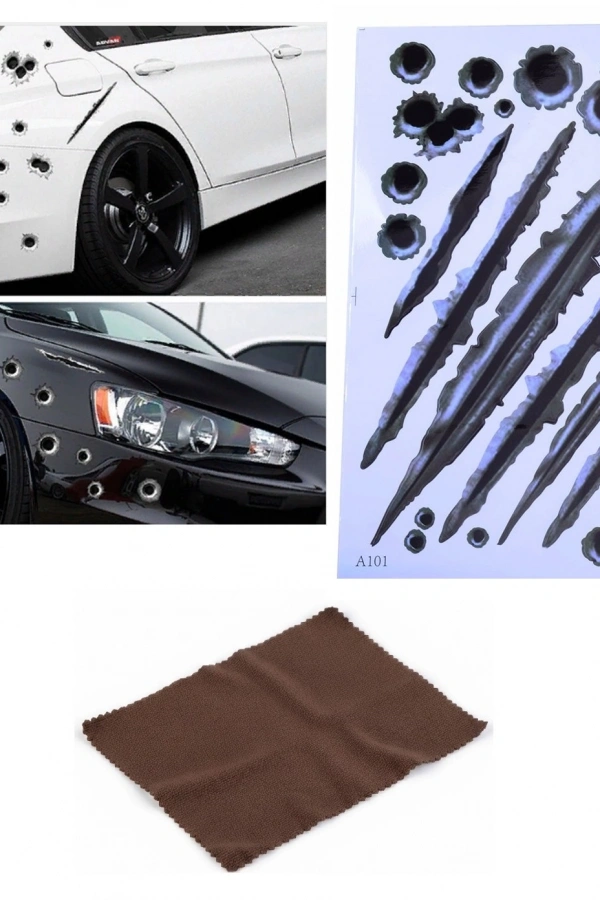 Araç Sticker Seti Yara Bere Oto Sticker Yara Şeklinde 3D