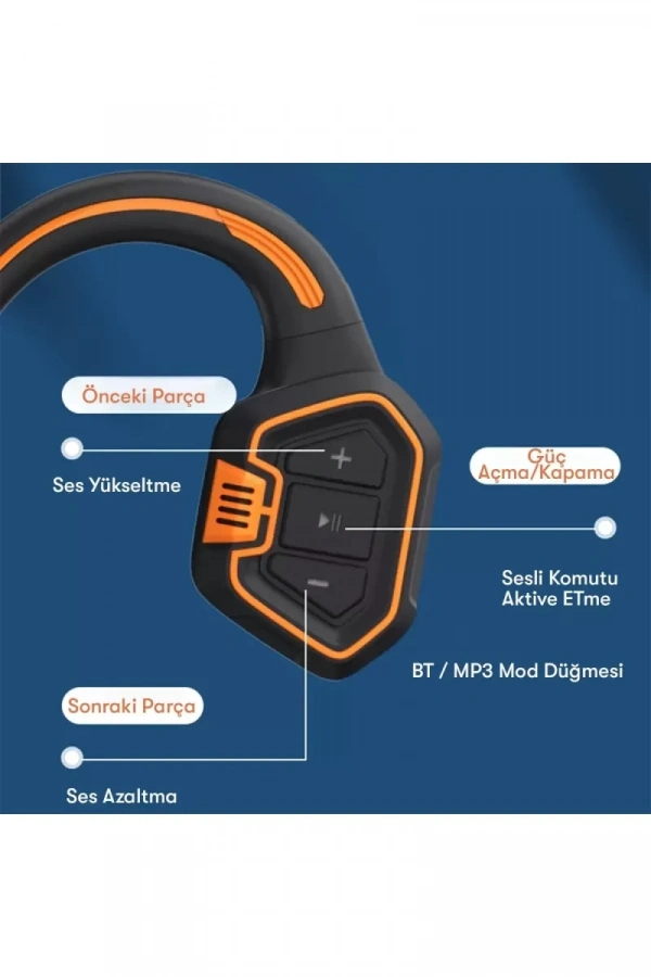 AS9 Suya Dayanıklı Bluetooth Kulaklık - Siyah